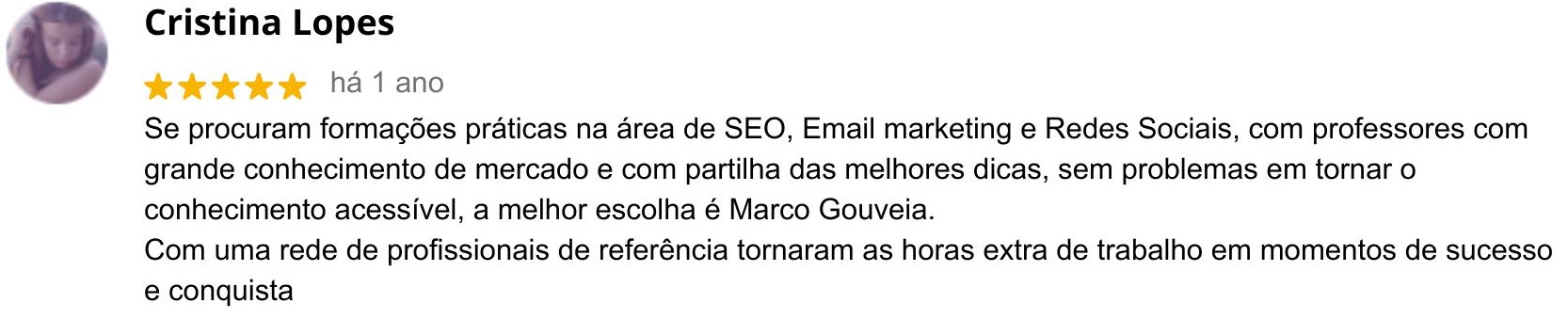 Curso Completo de Marketing Digital 9 testemunhos google cursocomp.