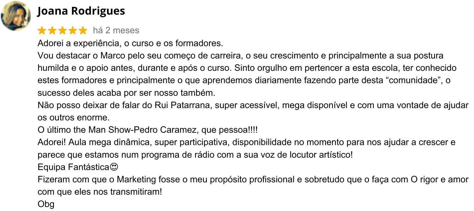 Curso Completo de Marketing Digital 5 testemunhos google min