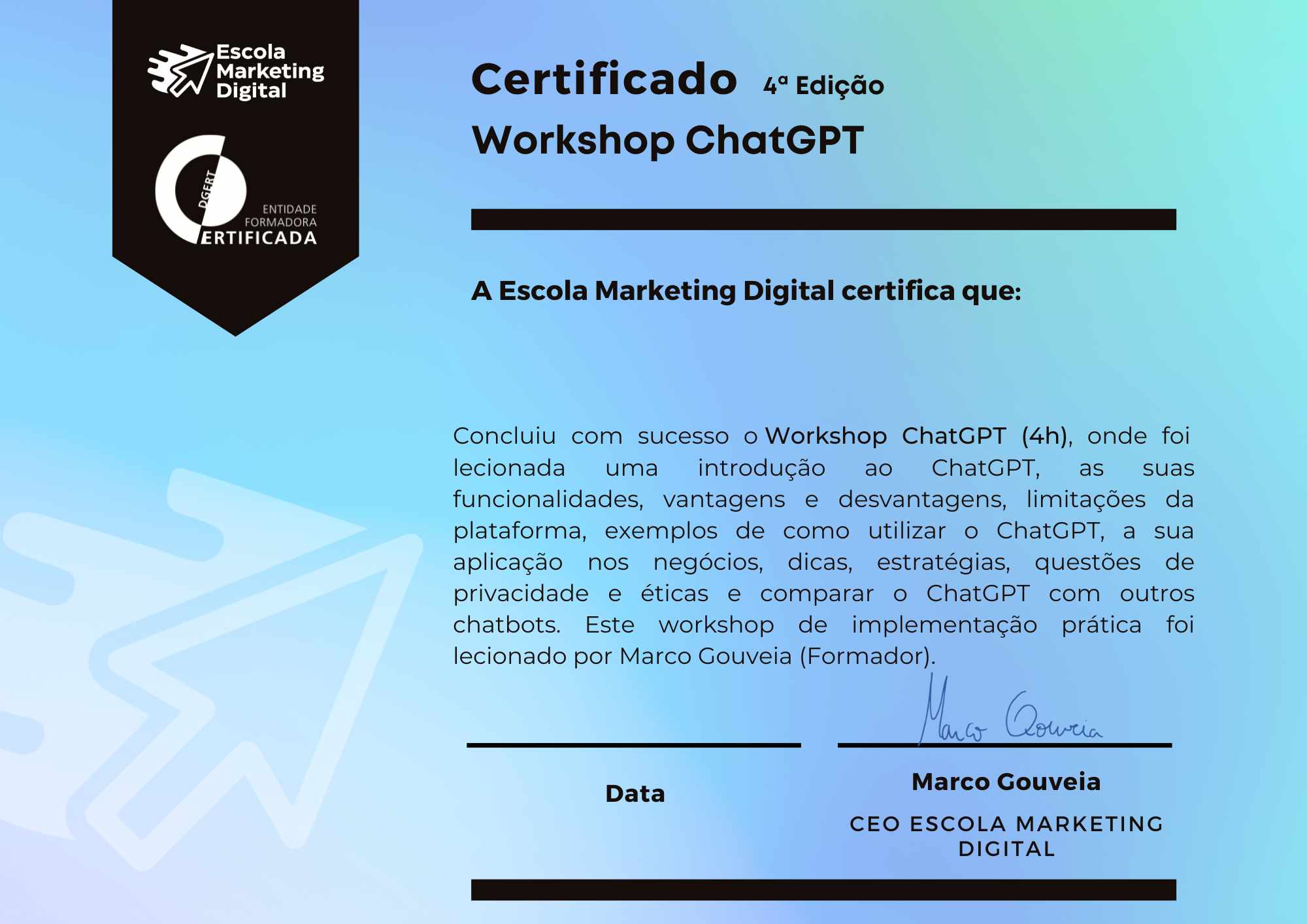 certificado workshop chat gpt 4 edicao
