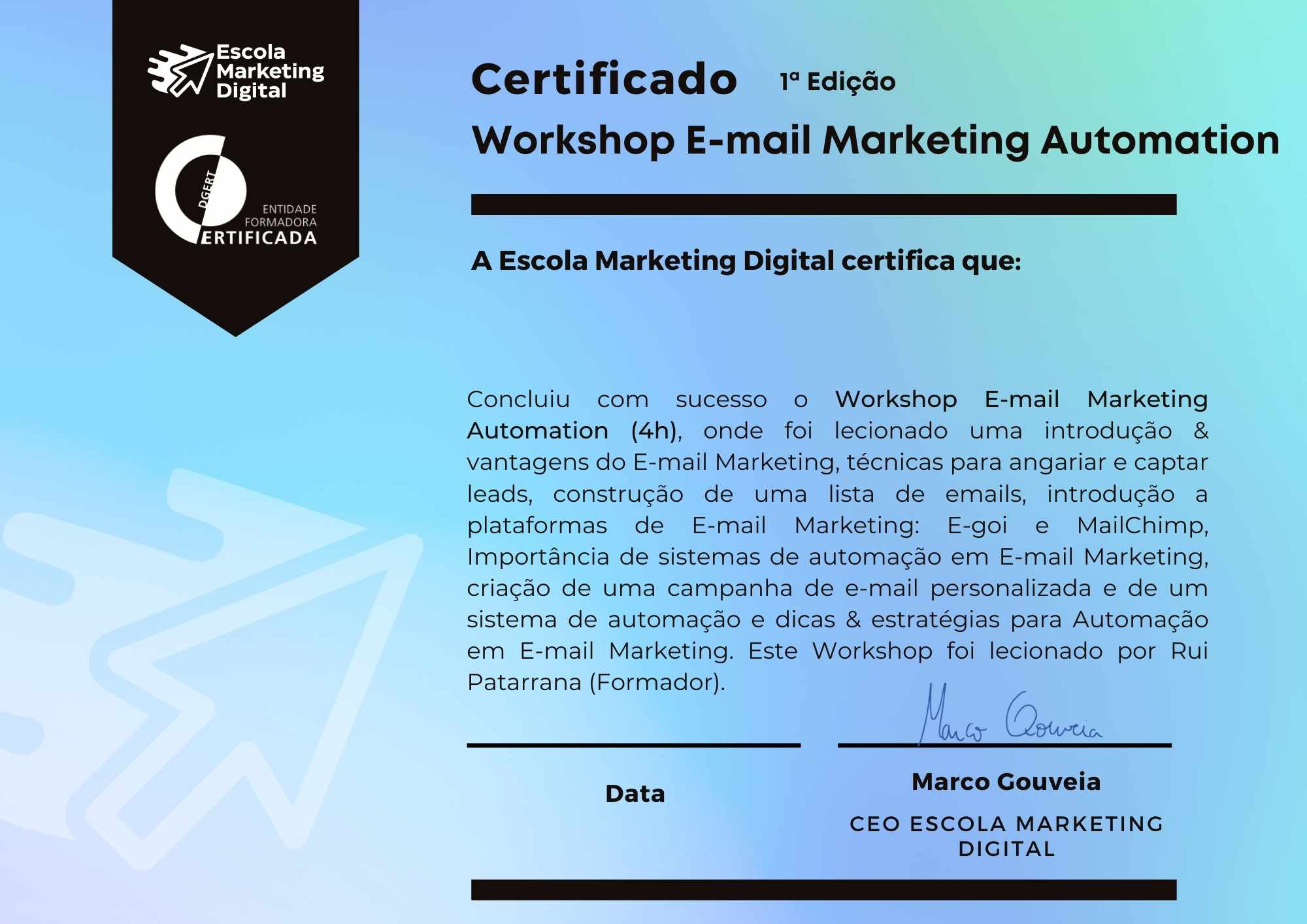certificado workshop e mail marketing automation